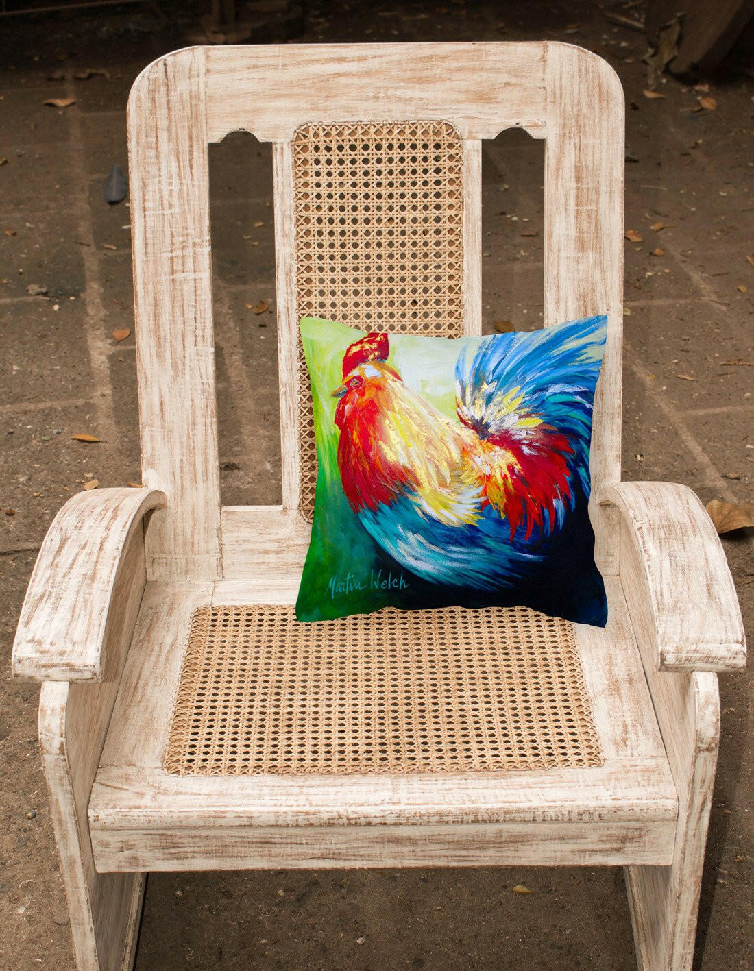 Rooster Chief Big Feathers Canvas Fabric Decorative Pillow MW1137PW1414 by Caroline's Treasures