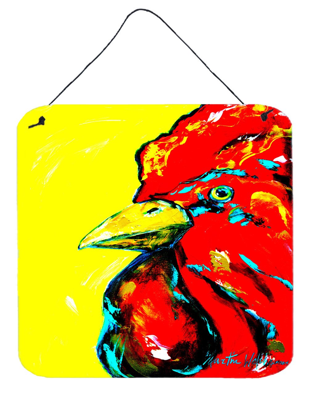 Bird - Rooster Big Head Aluminium Metal Wall or Door Hanging Prints by Caroline&#39;s Treasures