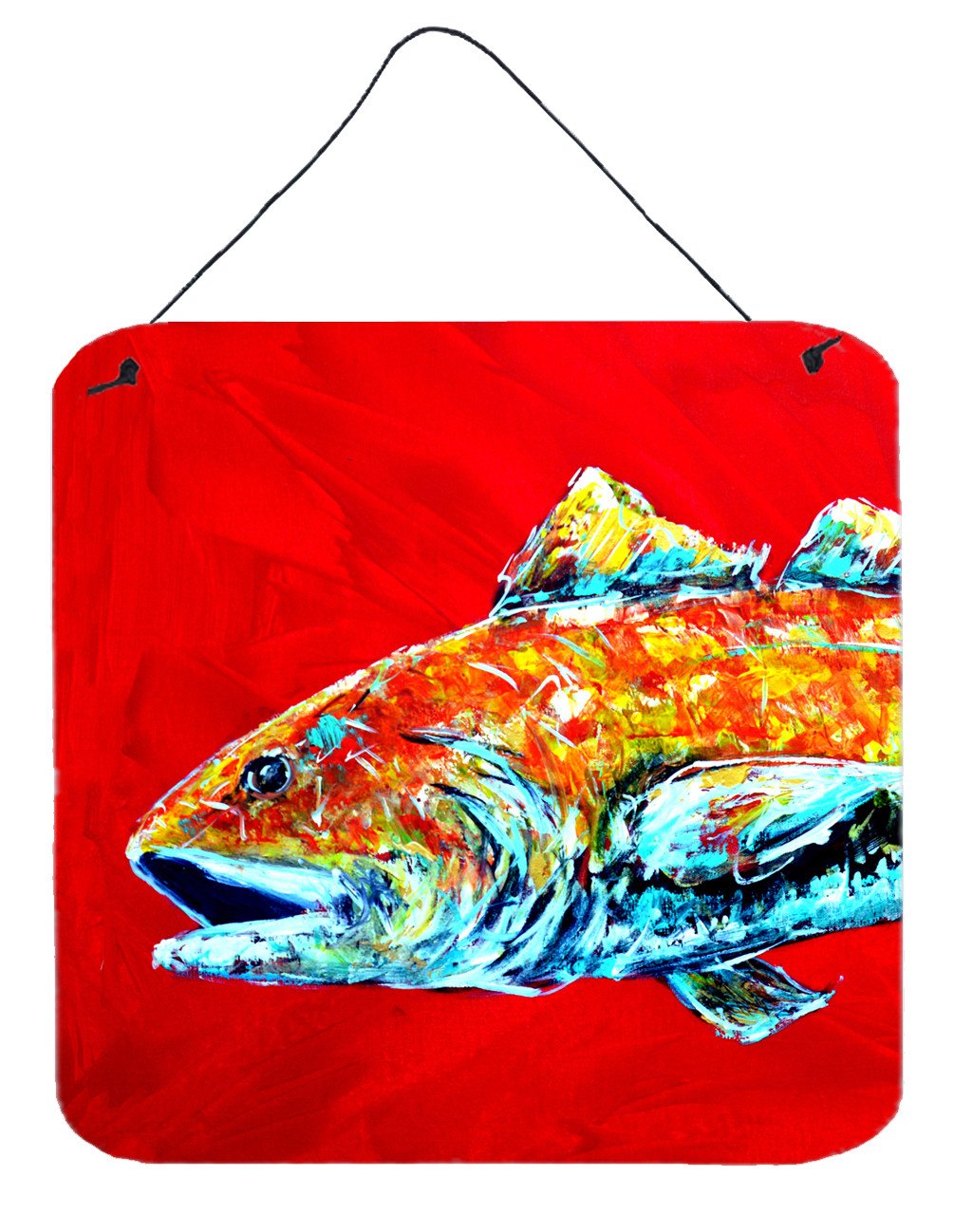 Fish - Red Fish Alphonzo Head Aluminium Metal Wall or Door Hanging Prints by Caroline&#39;s Treasures