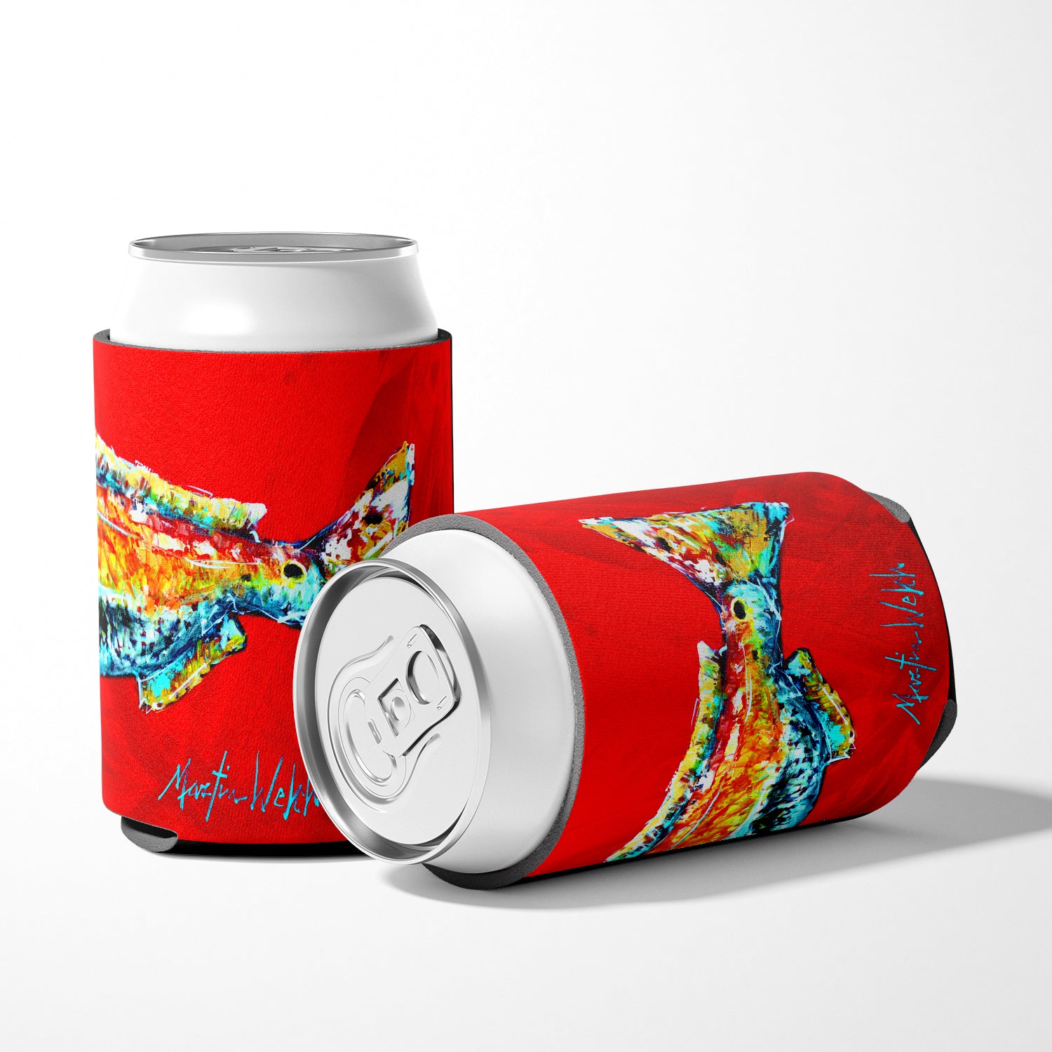 Fish - Red Fish Alphonzo Tail Can or Bottle Beverage Insulator Hugger.