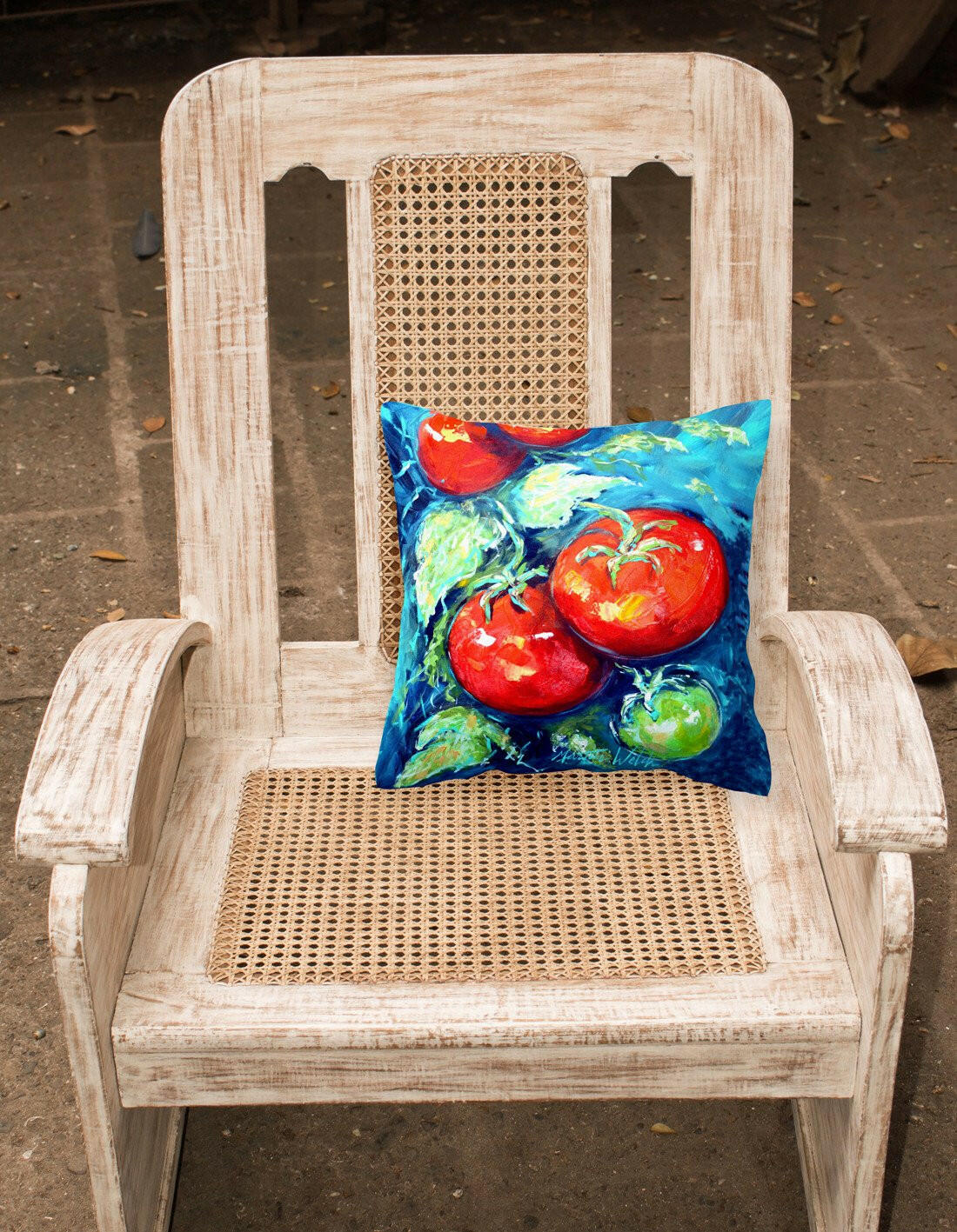 Vegetables - Tomatoes on the vine Canvas Fabric Decorative Pillow MW1148PW1414 by Caroline's Treasures