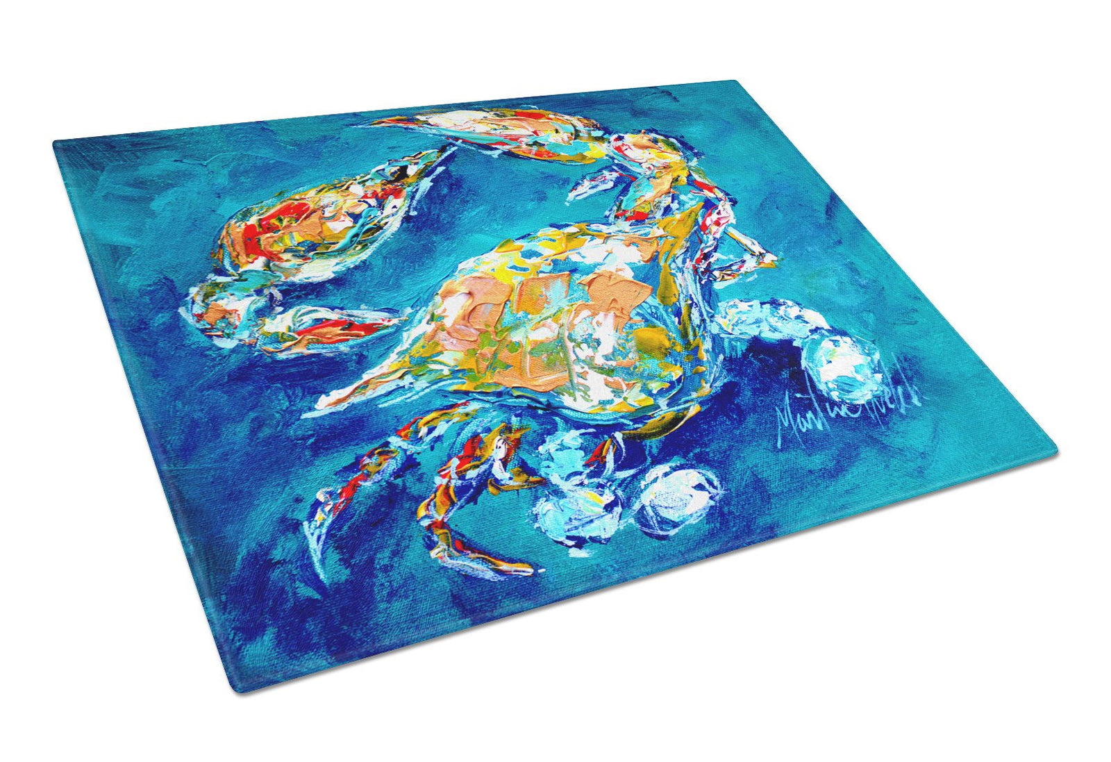 By Chance Crab Glass Cutting Board Large by Caroline's Treasures