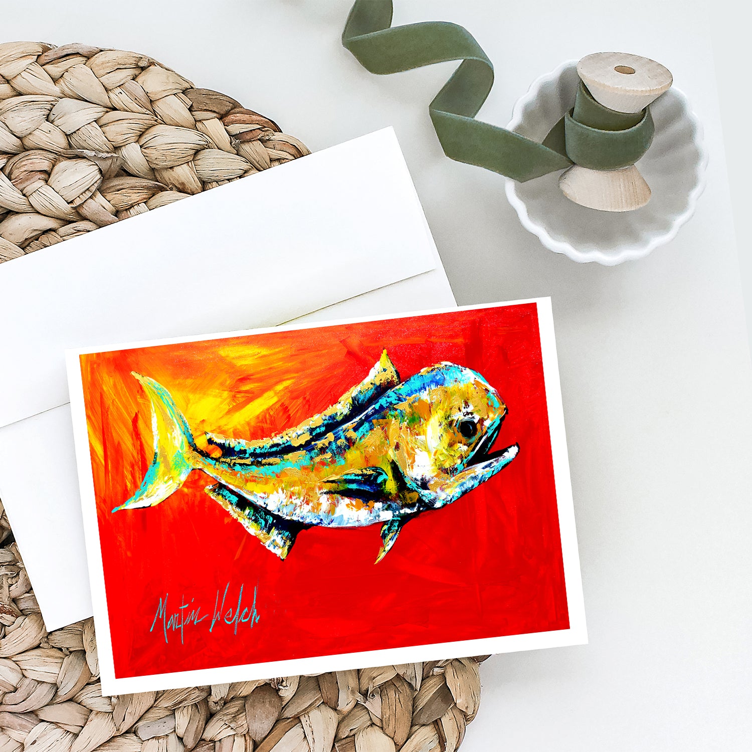 Danny Dolphin Fish Greeting Cards Pack of 8