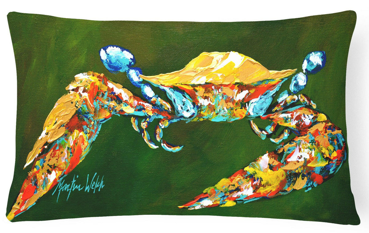 Go Green Crab   Canvas Fabric Decorative Pillow by Caroline&#39;s Treasures