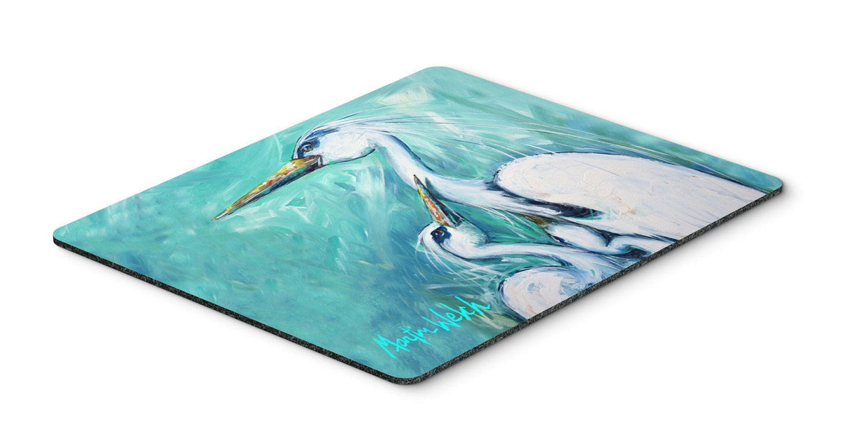 Mother&#39;s Love White Crane Mouse Pad, Hot Pad or Trivet MW1159MP by Caroline&#39;s Treasures