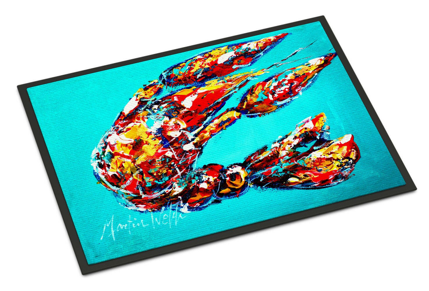 Lucy the Crawfish in blue Indoor or Outdoor Mat 24x36 MW1161JMAT - the-store.com