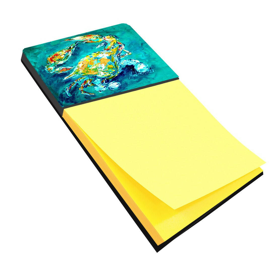 By Chance Crab in Aqua blue Refiillable Sticky Note Holder or Postit Note Dispenser MW1162SN by Caroline&#39;s Treasures