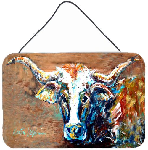On the Loose Brown Cow Aluminium Metal Wall or Door Hanging Prints MW1165DS812 by Caroline&#39;s Treasures
