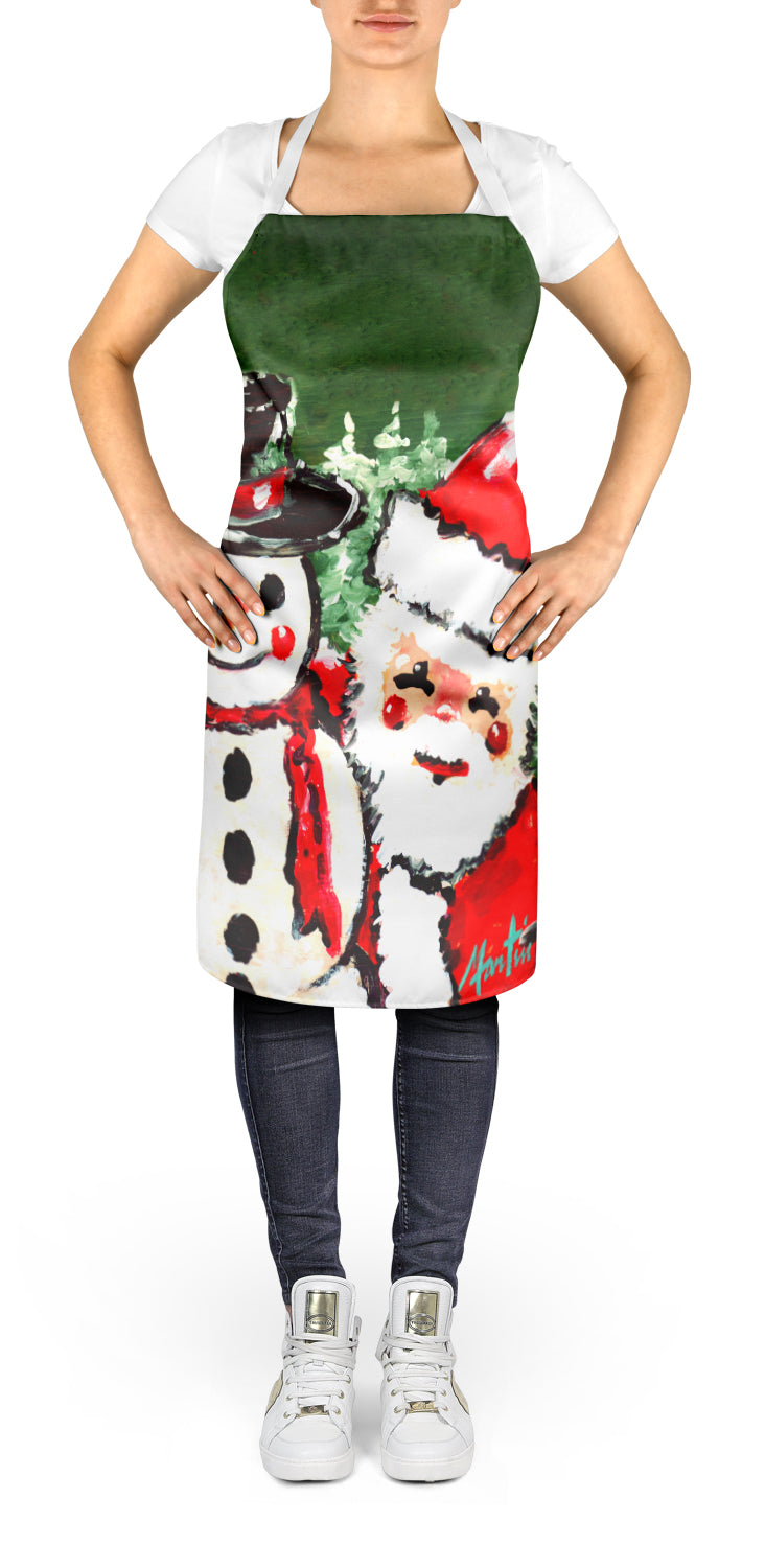Caroline's Treasures Frosty and Santa Claus Apron – Artist-Designed Kitchen, BBQ & Craft Apron MW1167APRON