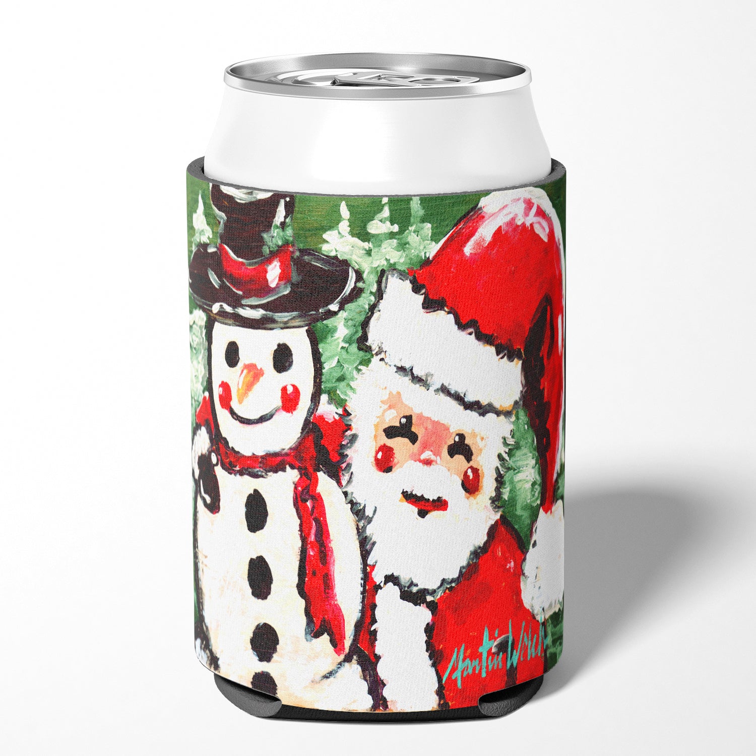 Friends Snowman and Santa Claus Can or Bottle Hugger MW1167CC