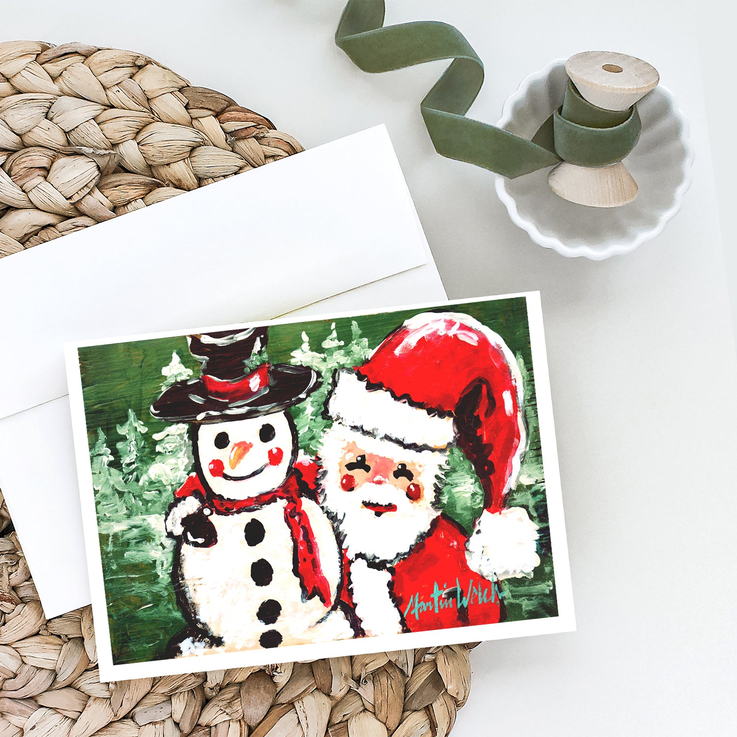 Buy this Friends Snowman and Santa Claus Greeting Cards Pack of 8