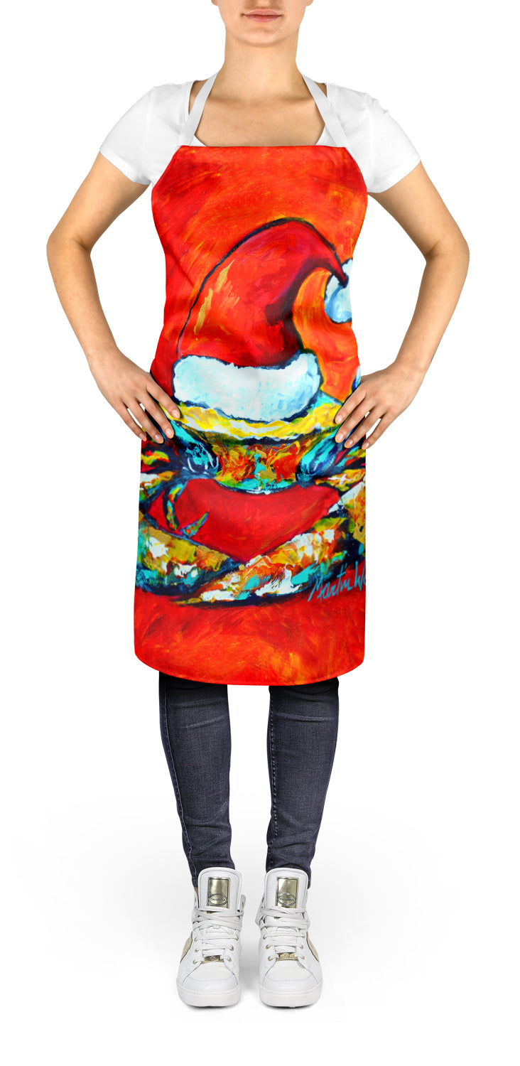 Caroline's Treasures Crab in Santa Hat Santa Claws Apron – Artist-Designed Kitchen, BBQ & Craft Apron MW1169APRON
