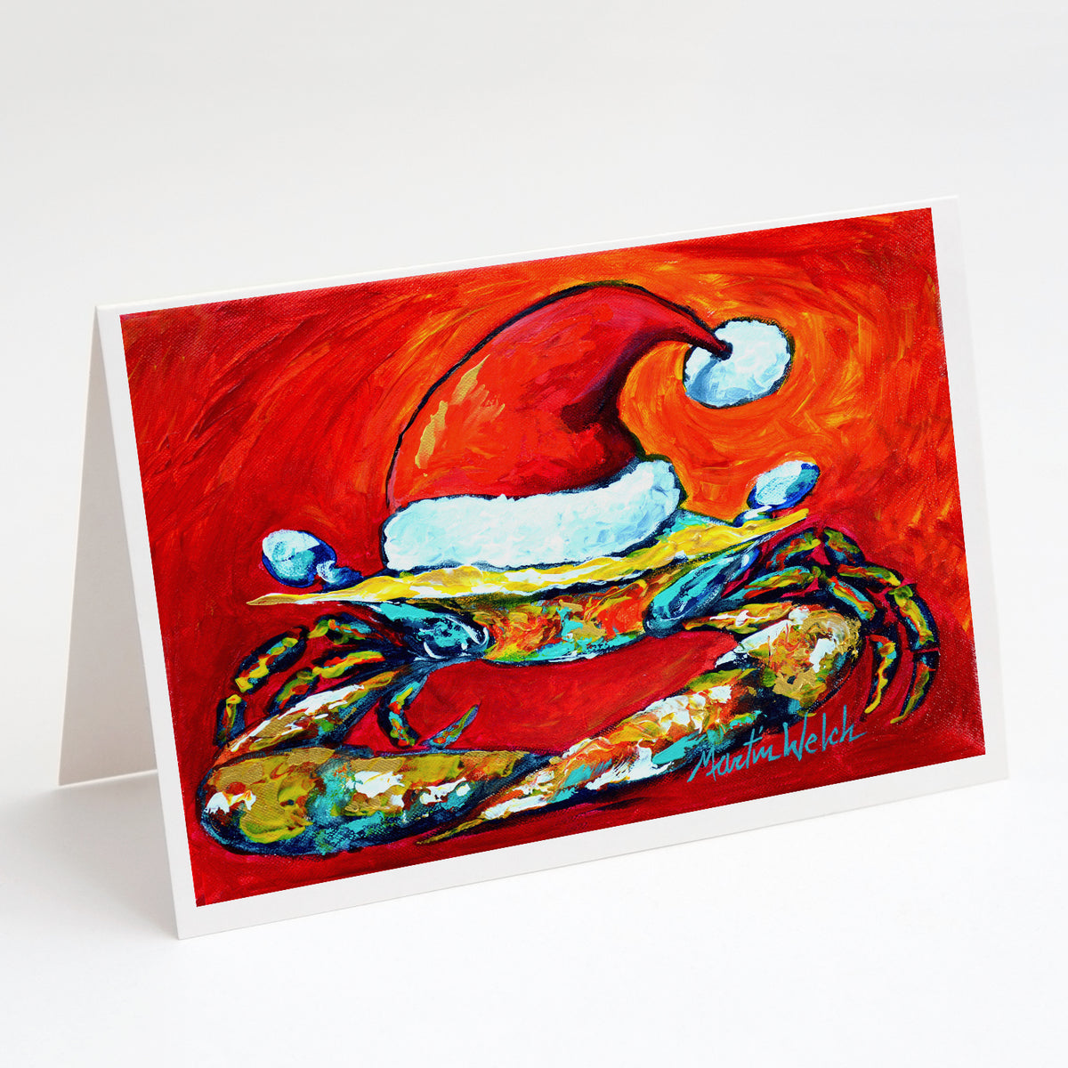 Buy this Crab in Santa Hat Santa Claws Greeting Cards Pack of 8