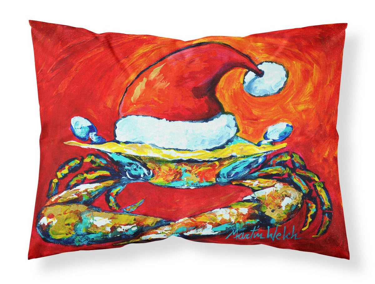 Crab in Santa Hat Santa Claws Moisture wicking Fabric standard pillowcase MW1169PILLOWCASE by Caroline&#39;s Treasures