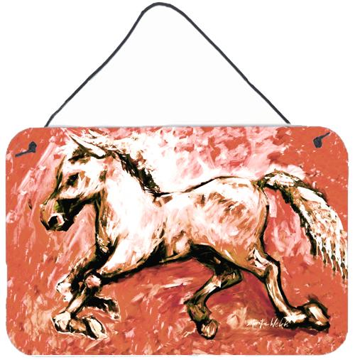 Shadow the Horse in Red Aluminium Metal Wall or Door Hanging Prints by Caroline&#39;s Treasures