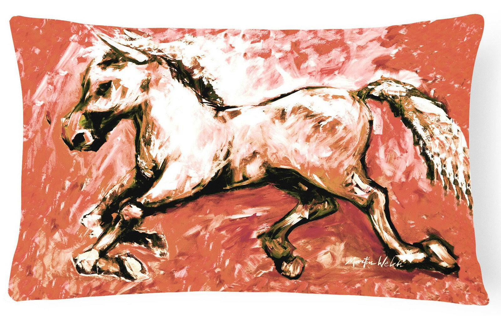 Shadow the Horse in Red   Canvas Fabric Decorative Pillow MW1170PW1216 by Caroline's Treasures