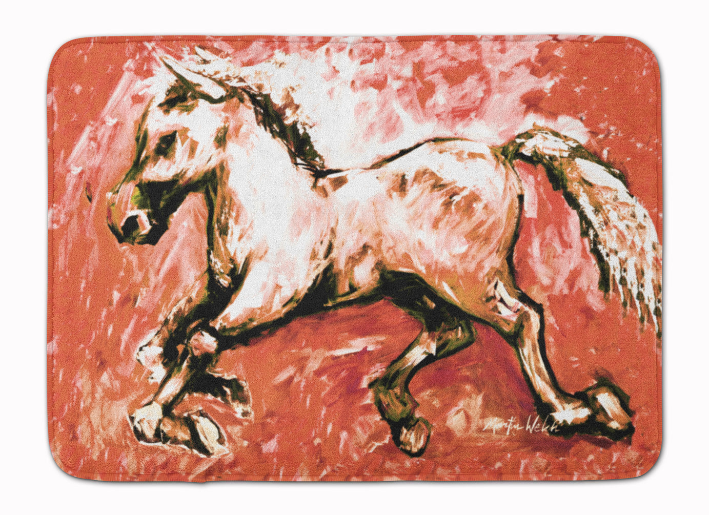 Shadow the Horse in Red Machine Washable Memory Foam Mat MW1170RUG - the-store.com