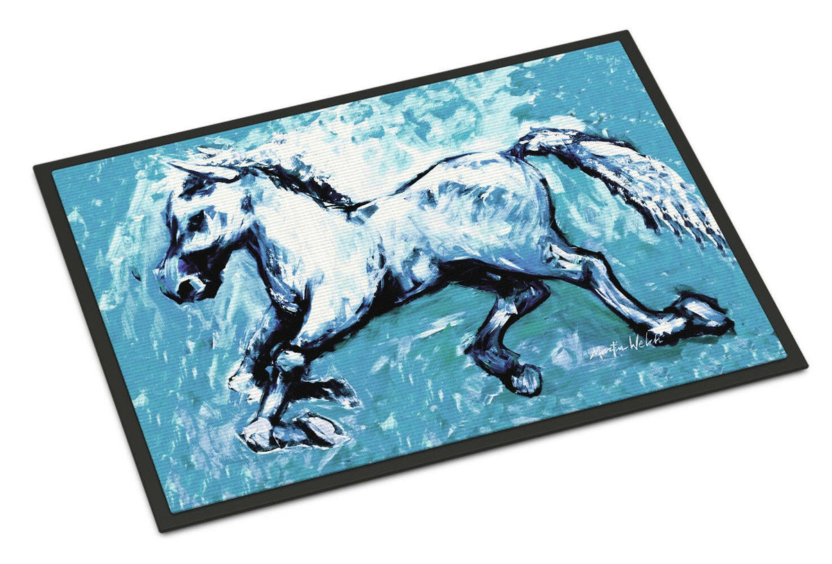 Shadow the Horse in blue Indoor or Outdoor Mat 24x36 MW1171JMAT - the-store.com
