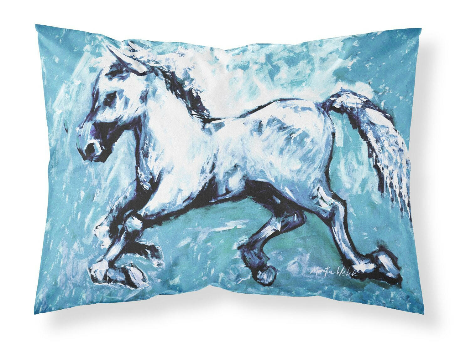 Shadow the Horse in blue Moisture wicking Fabric standard pillowcase MW1171PILLOWCASE by Caroline's Treasures