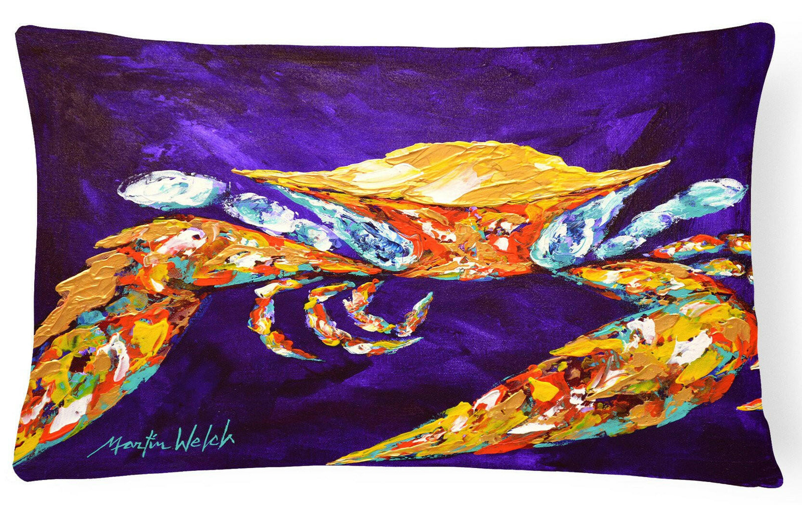 The Right Stuff Crab in Purple   Canvas Fabric Decorative Pillow MW1172PW1216 by Caroline's Treasures