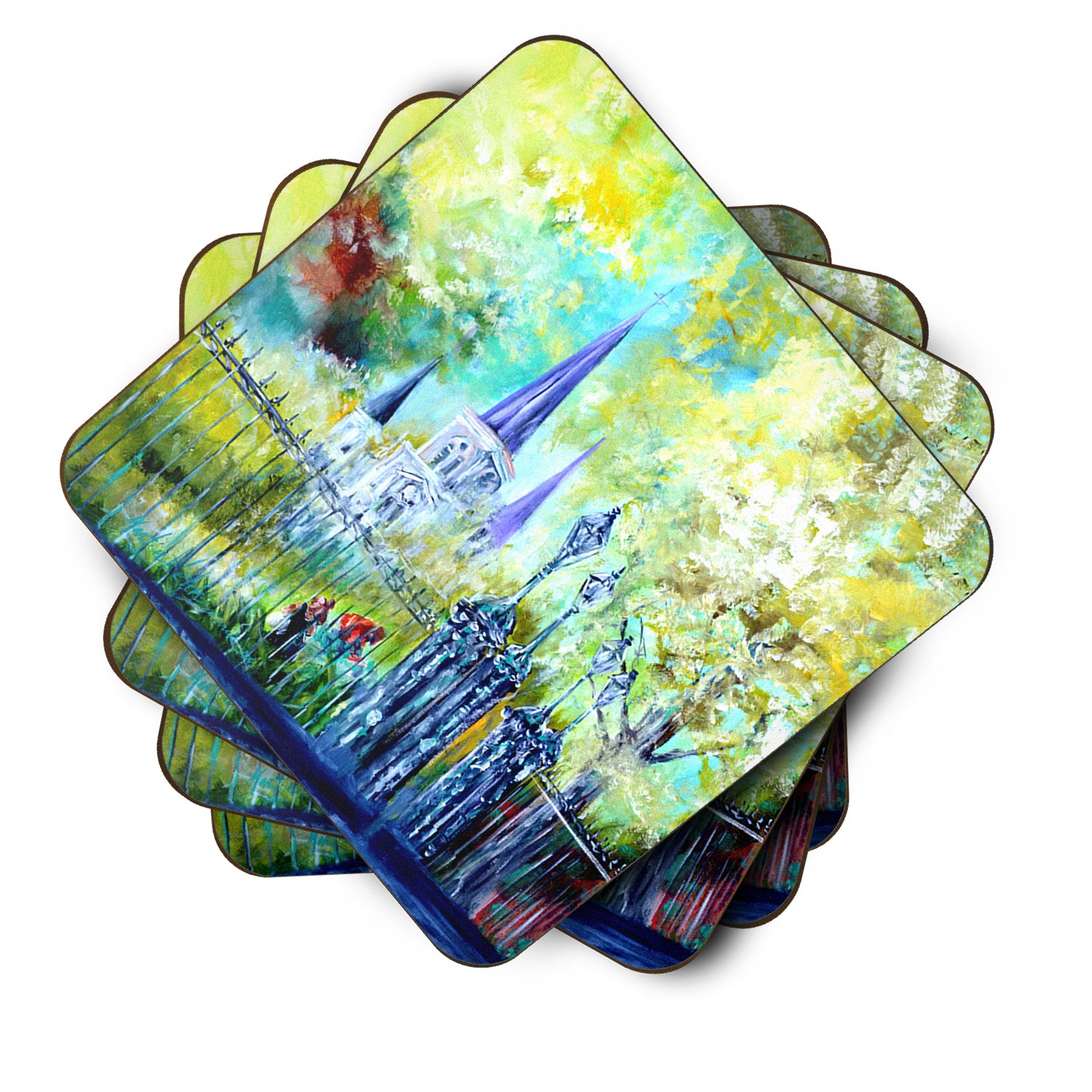 Across the Square St Louis Cathedral Foam Coaster MW1183FC - the-store.com