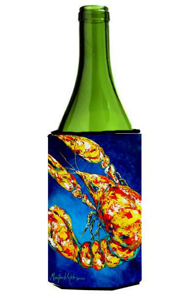 Caroline's Treasures Big Boy on Blue Crawfish Wine Bottle Beverage Insulator Hugger MW1185LITERK