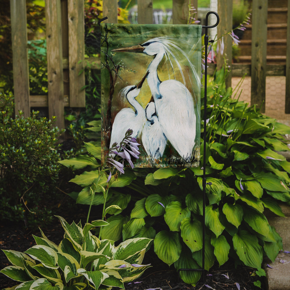 Blessing at Feeding Time Egret Family Flag Garden Size MW1186GF  the-store.com.