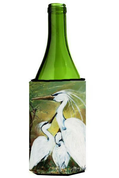 Blessing at Feeding Time Egret Family Wine Bottle Beverage Insulator Hugger MW1186LITERK by Caroline&#39;s Treasures