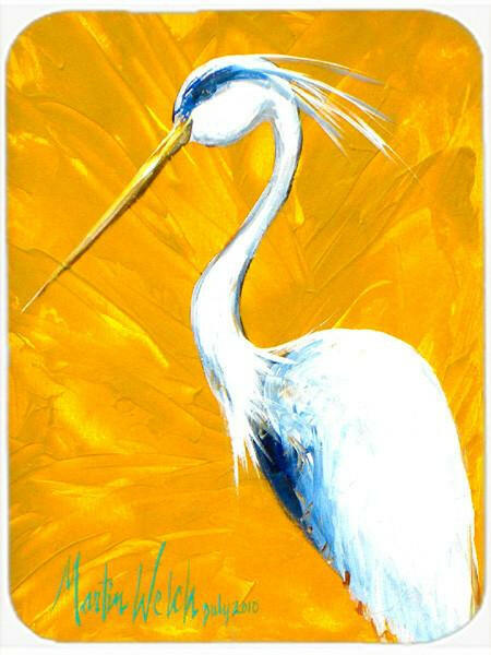 Col Mustard the Egret Glass Cutting Board Large MW1193LCB by Caroline&#39;s Treasures
