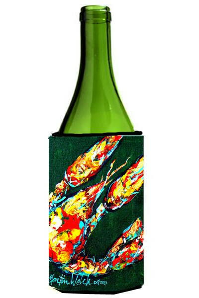 Craw Baby on Green Crawfish Wine Bottle Beverage Insulator Hugger MW1194LITERK by Caroline&#39;s Treasures