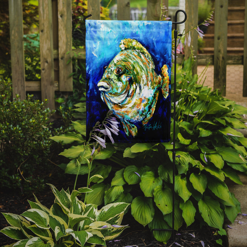Caroline's Treasures Lucky Blue Gill Fish Garden Flag – Decorative Outdoor Yard Flag MW1199GF