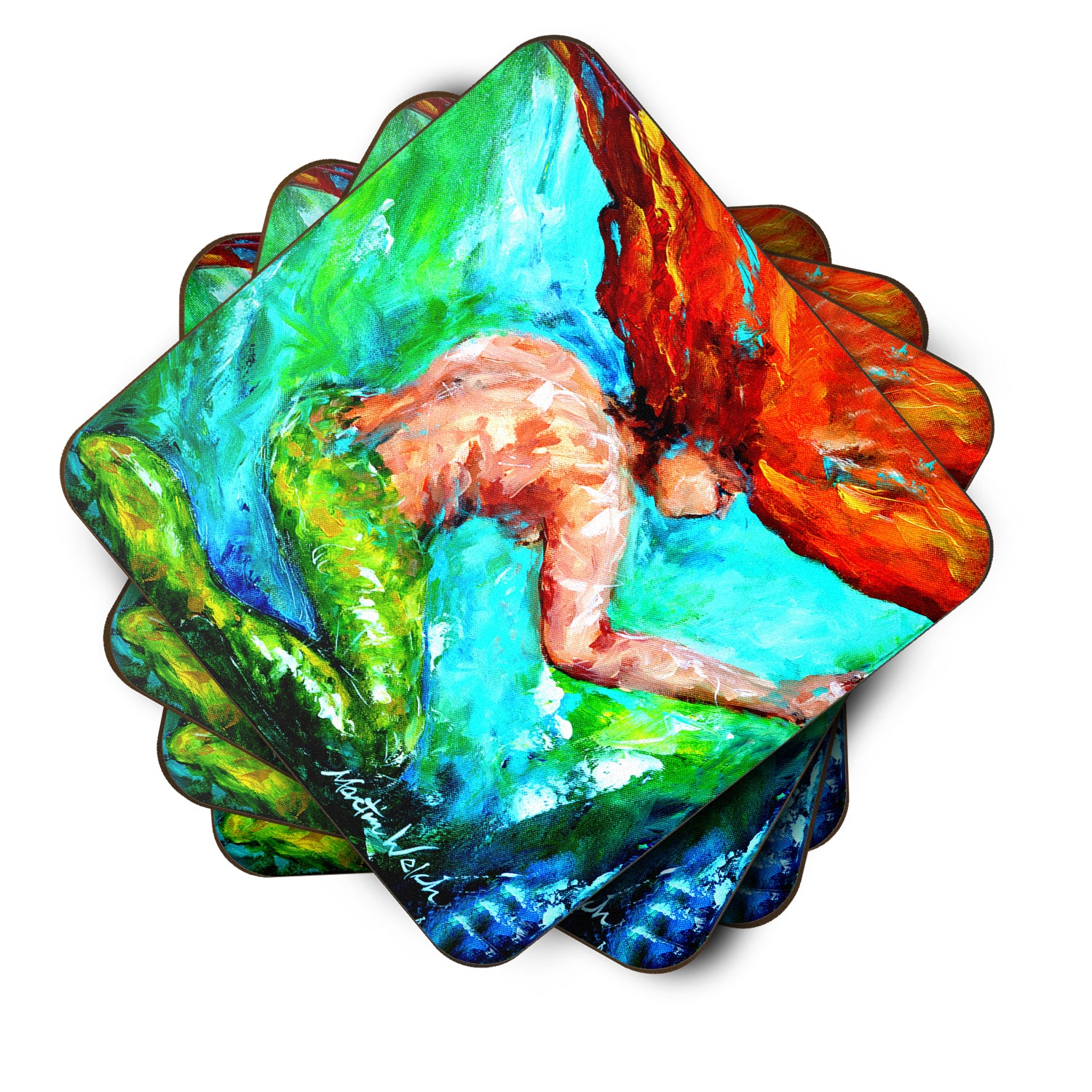 Caroline's Treasures Mermaids Heaven Foam Coaster MW1200FC