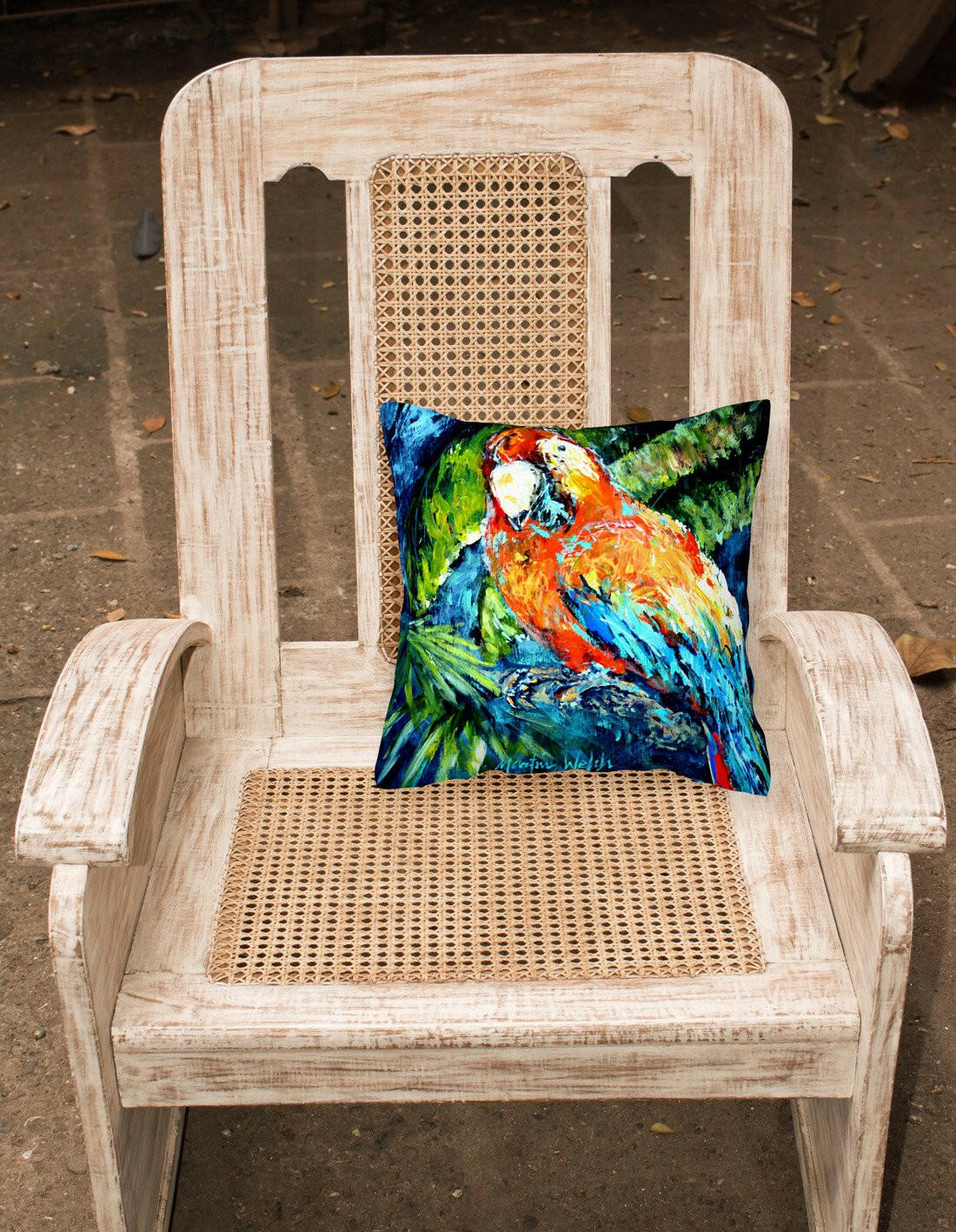 Yo Yo Mama Parrot Canvas Fabric Decorative Pillow MW1204PW1414 by Caroline's Treasures