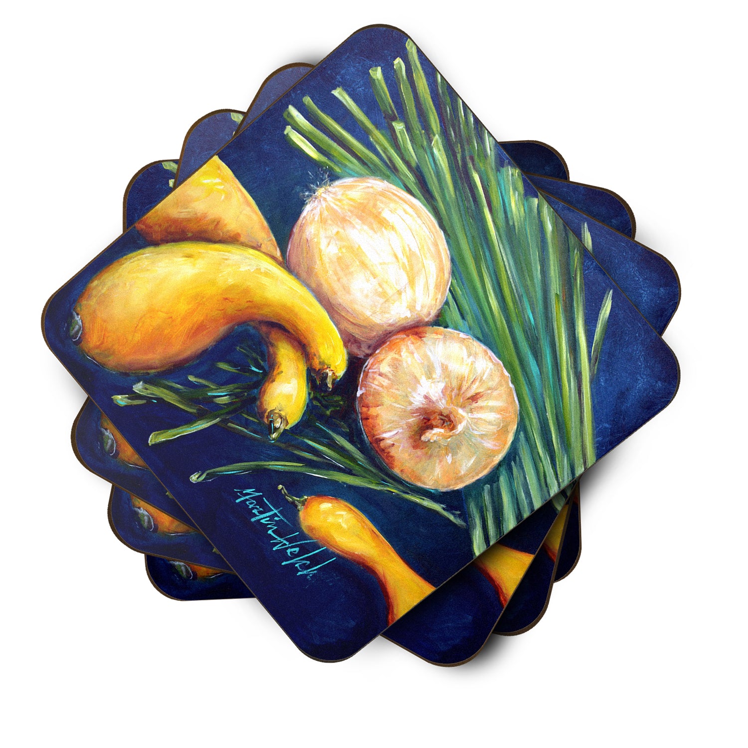 Caroline's Treasures Crooked Neck Squash Foam Coaster MW1206FC