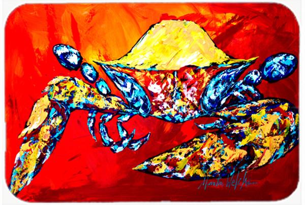 Bring it on Crab in Red Glass Cutting Board Large MW1208LCB by Caroline&#39;s Treasures