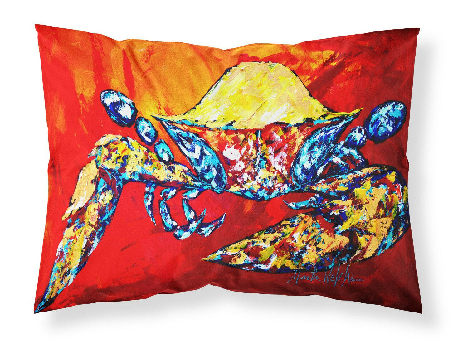Bring it on Crab in Red Fabric Standard Pillowcase MW1208PILLOWCASE by Caroline's Treasures