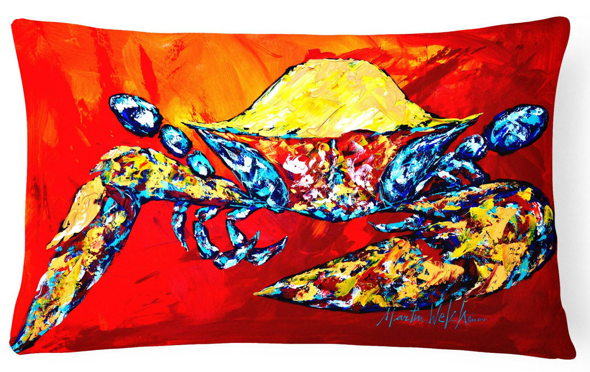 Bring it on Crab in Red Fabric Decorative Pillow MW1208PW1216 by Caroline&#39;s Treasures