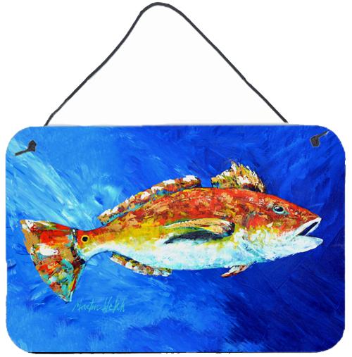 Red Fish White Spin Wall or Door Hanging Prints by Caroline&#39;s Treasures