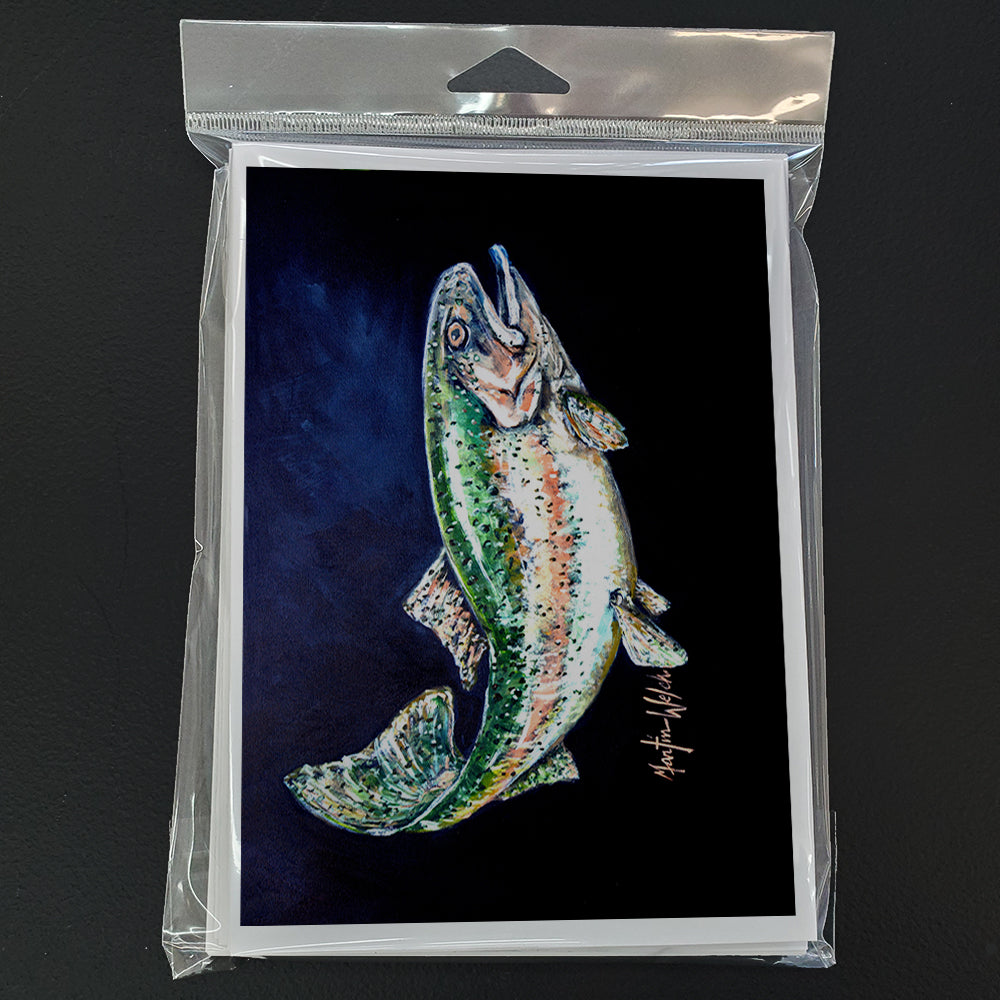 Deep Blue Rainbow Trout Greeting Cards Pack of 8