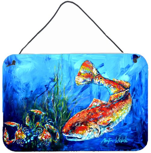 Scattered Red Fish Wall or Door Hanging Prints MW1214DS812 by Caroline&#39;s Treasures