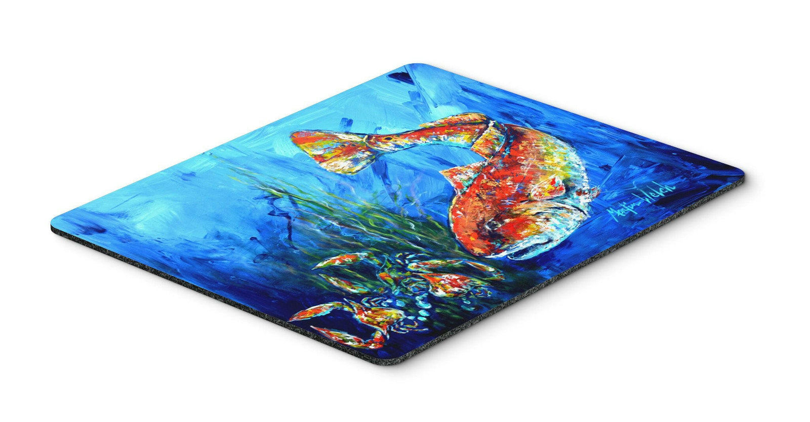 Scattered Red Fish Mouse Pad, Hot Pad or Trivet MW1214MP by Caroline's Treasures