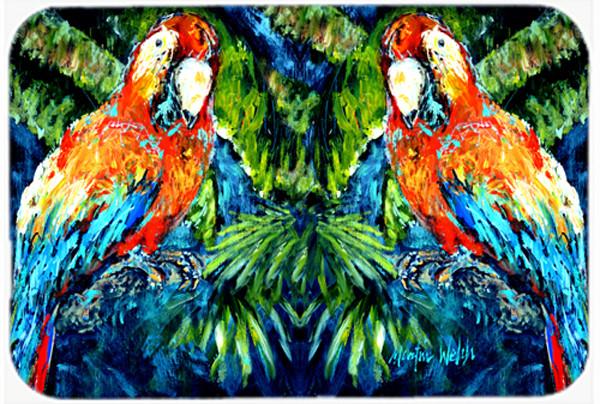 Parrots Yo Yo Mama Glass Cutting Board Large MW1216LCB by Caroline&#39;s Treasures