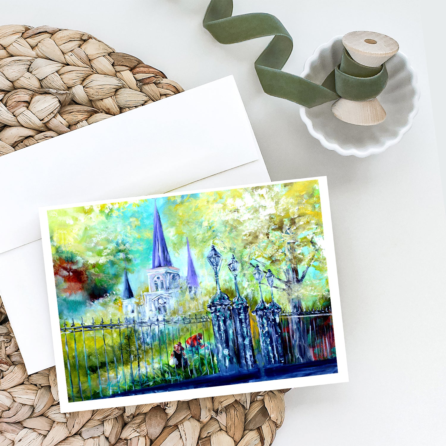 Buy this St Louis Cathedrial Across the Square Greeting Cards Pack of 8