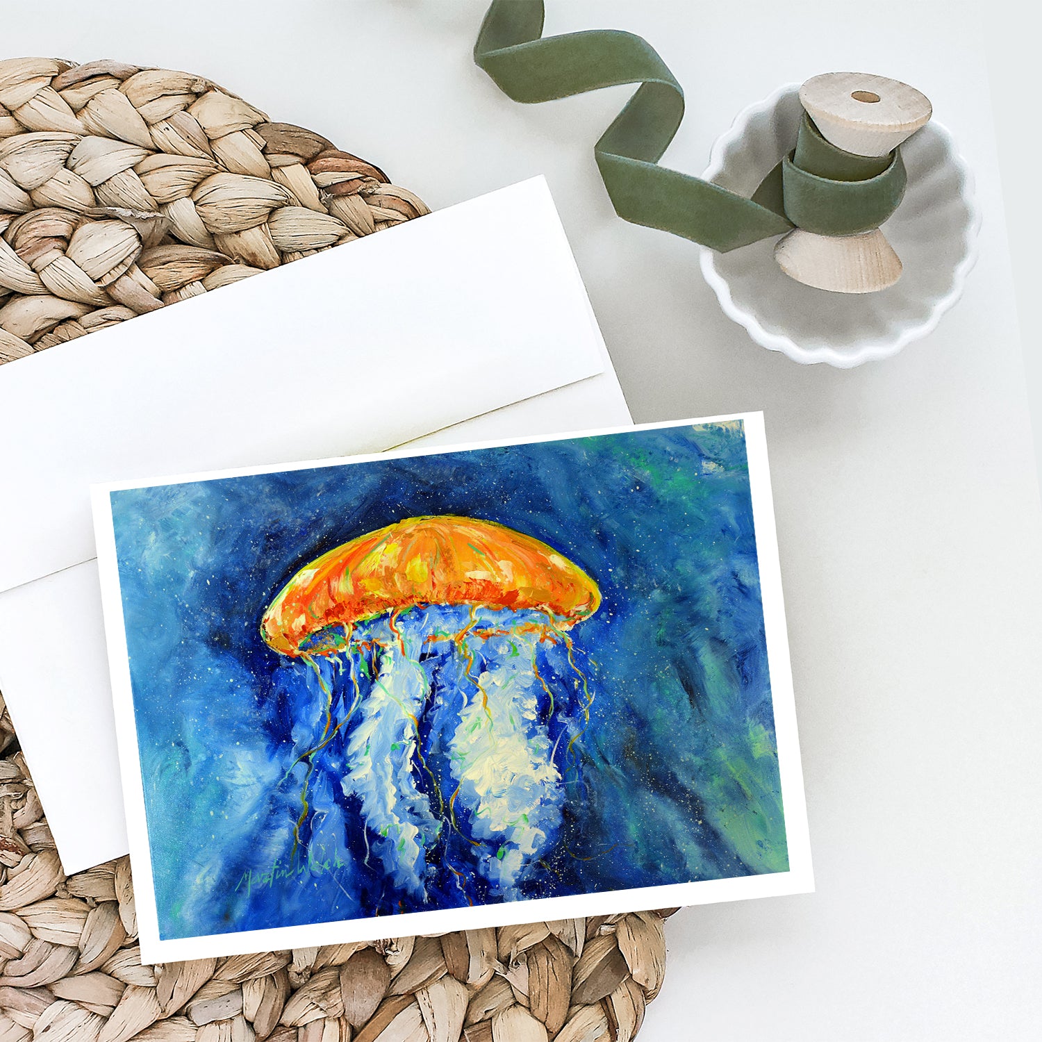 Calm Water Jellyfish Greeting Cards Pack of 8