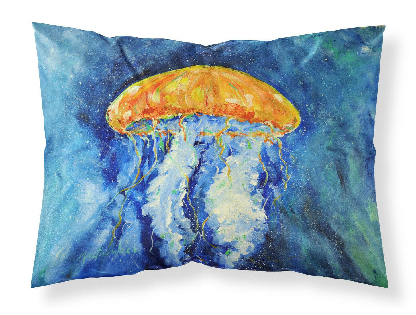 Calm Water Jellyfish Fabric Standard Pillowcase MW1223PILLOWCASE by Caroline's Treasures
