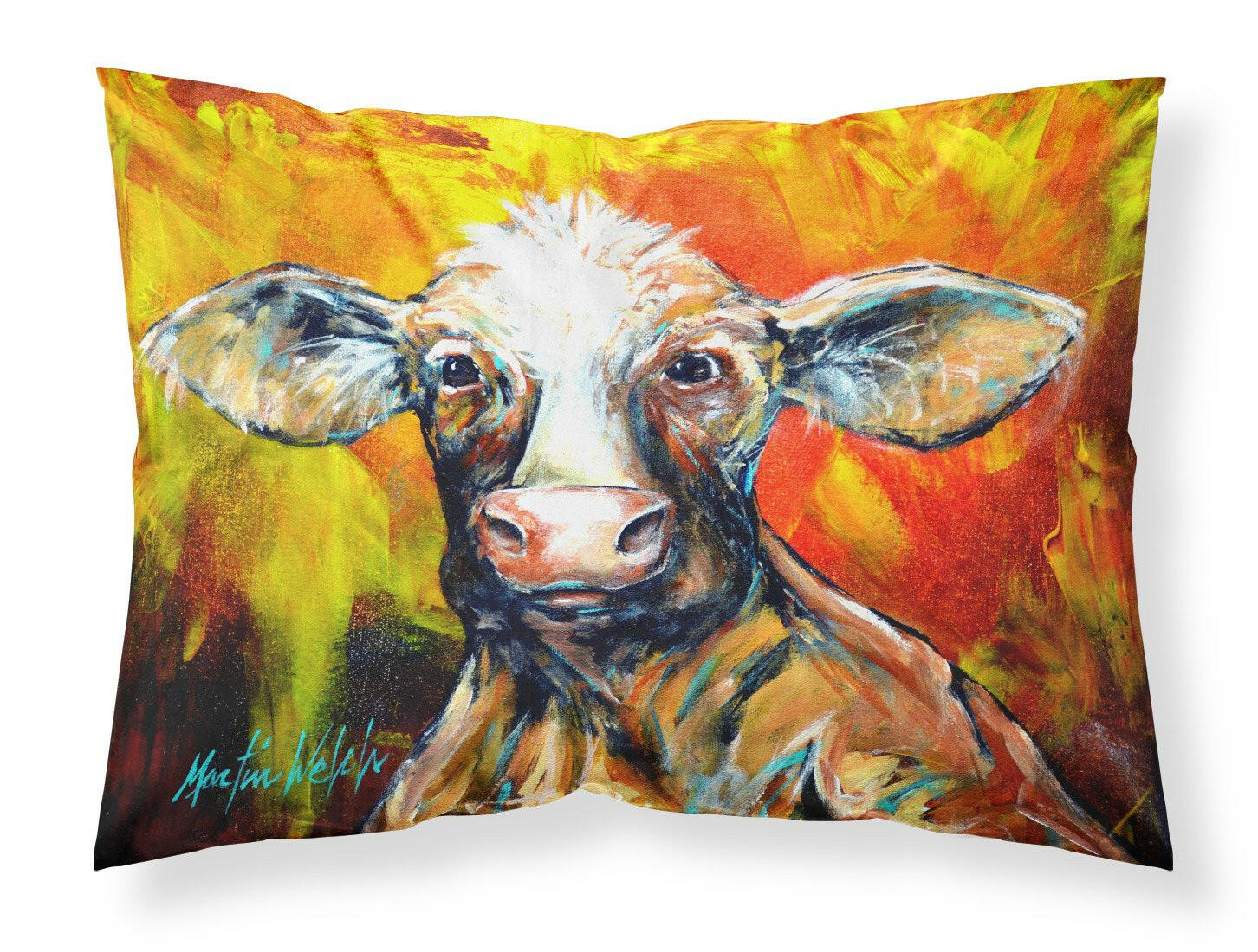 Another Happy Cow Fabric Standard Pillowcase MW1225PILLOWCASE by Caroline's Treasures