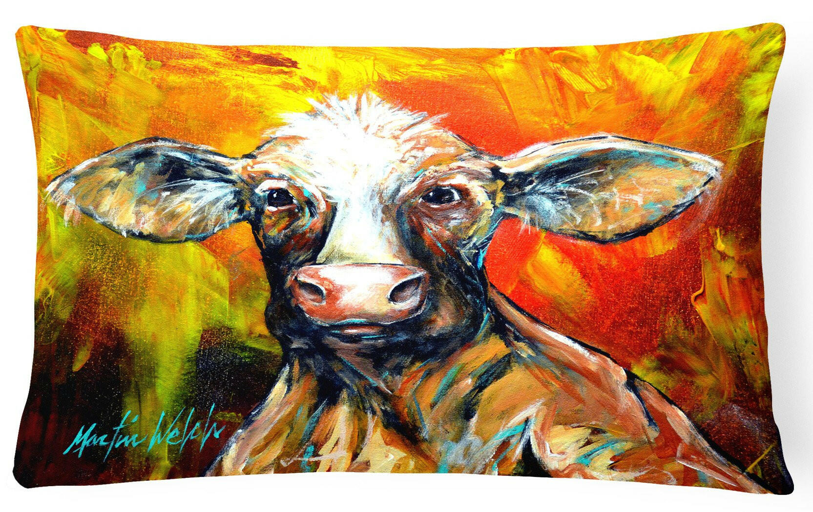 Another Happy Cow Fabric Decorative Pillow MW1225PW1216 by Caroline's Treasures