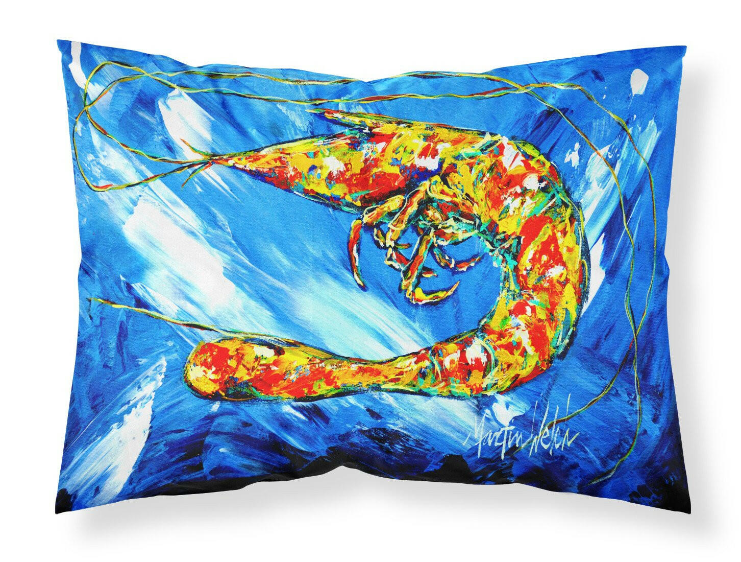 Ice Blue Shrimp Fabric Standard Pillowcase MW1226PILLOWCASE by Caroline's Treasures