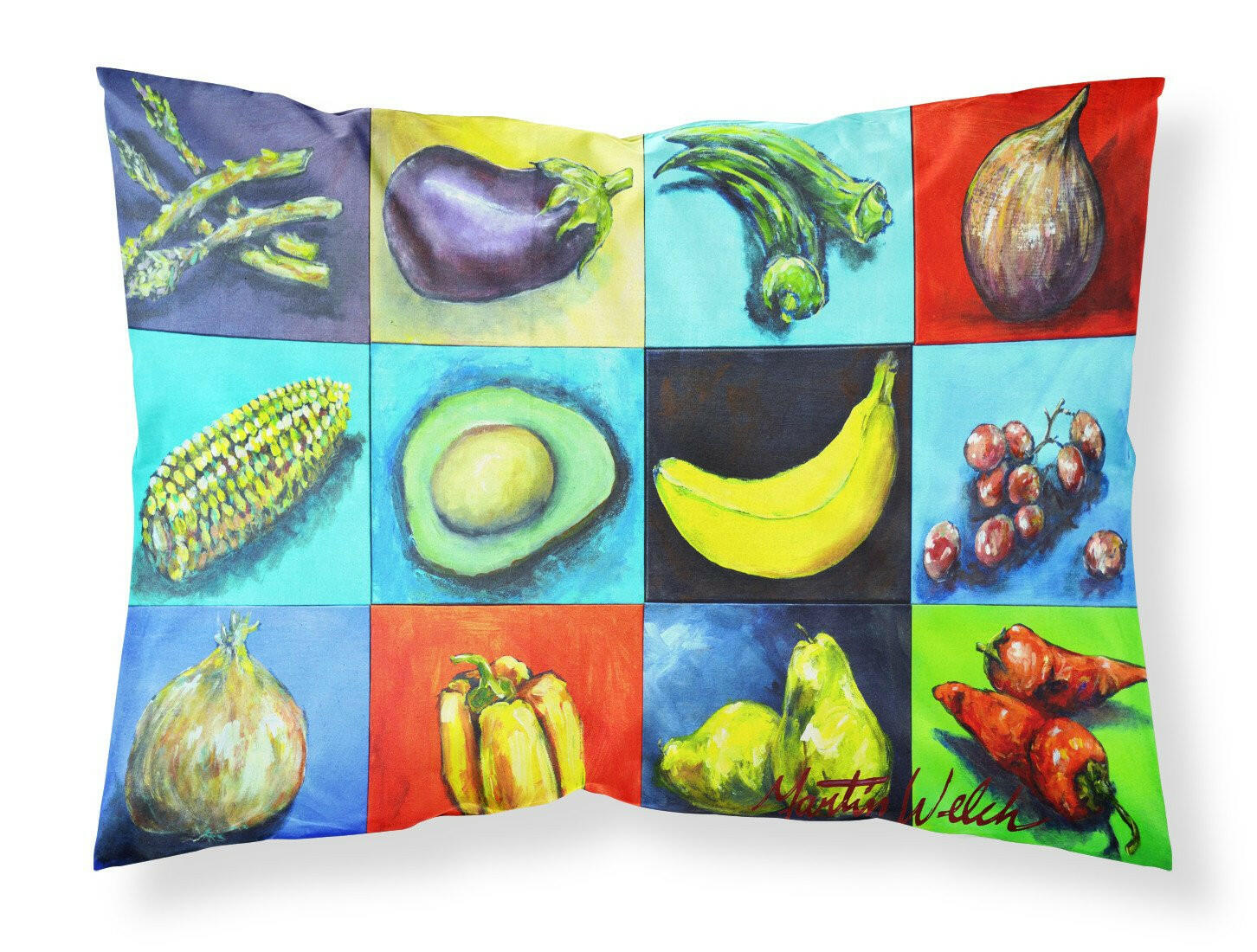 Mixed Fruits and Vegetables Fabric Standard Pillowcase MW1227PILLOWCASE by Caroline's Treasures