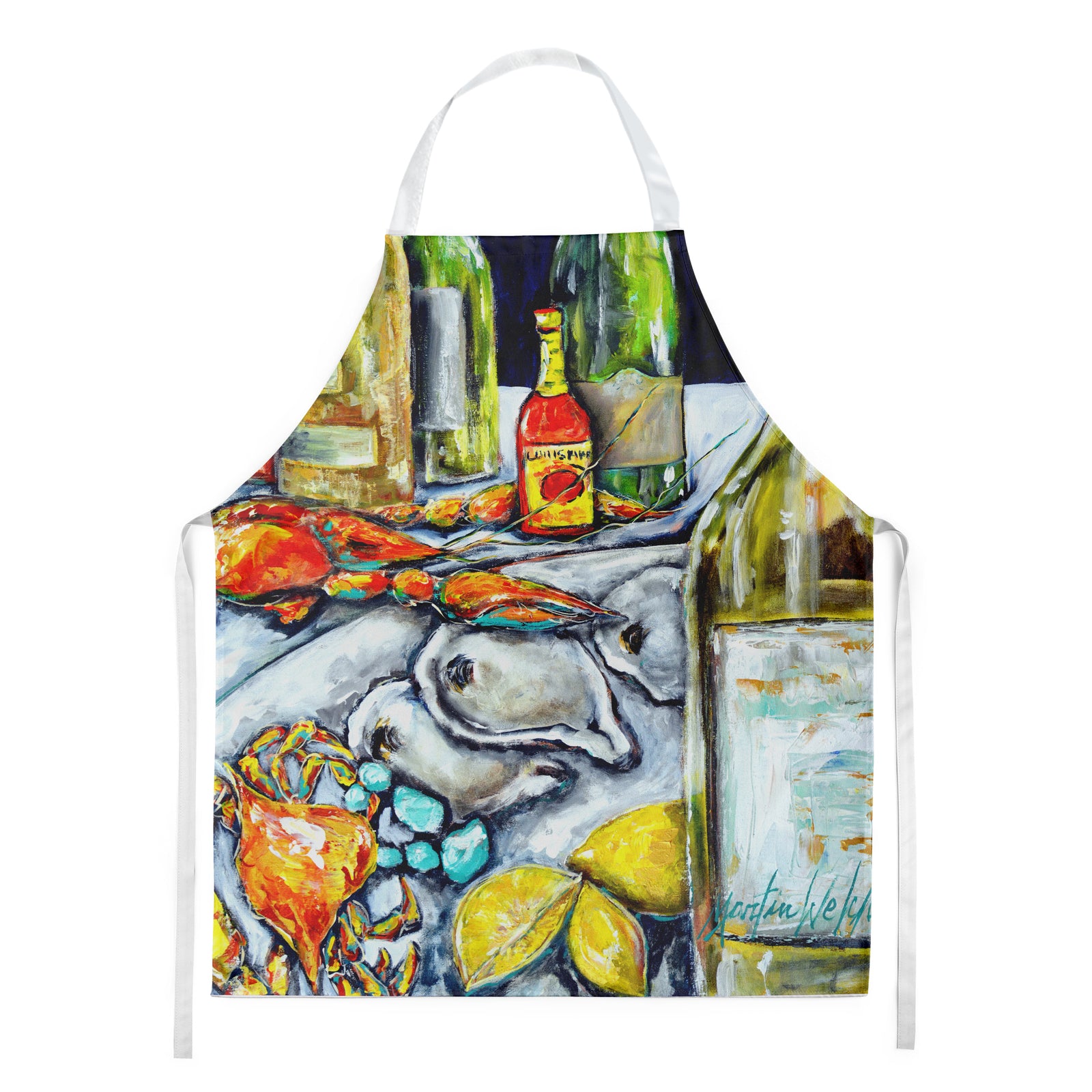 Caroline's Treasures Sit a Spell Seafood Crab boil Apron – Artist-Designed Kitchen, BBQ & Craft Apron MW1257APRON